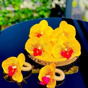 Yellow with Pink Spots Napkin Ring